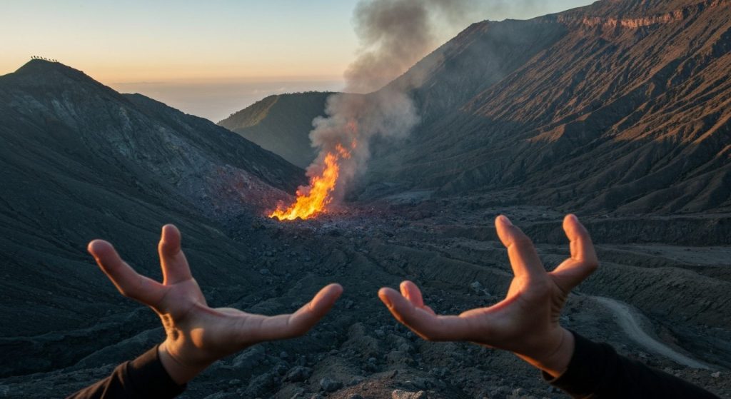 is mount ijen blue fire tour safe from bali — Photorealistic editorial travel photograph relevant to: An honest planning
